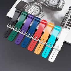 Pearlescent Oil Strap For Casio GA2100 DW5600 DW6900 Series Wrist Band GLS-5600 GLX-5600 GW-B5600 Resin Waterproof Band 16mm