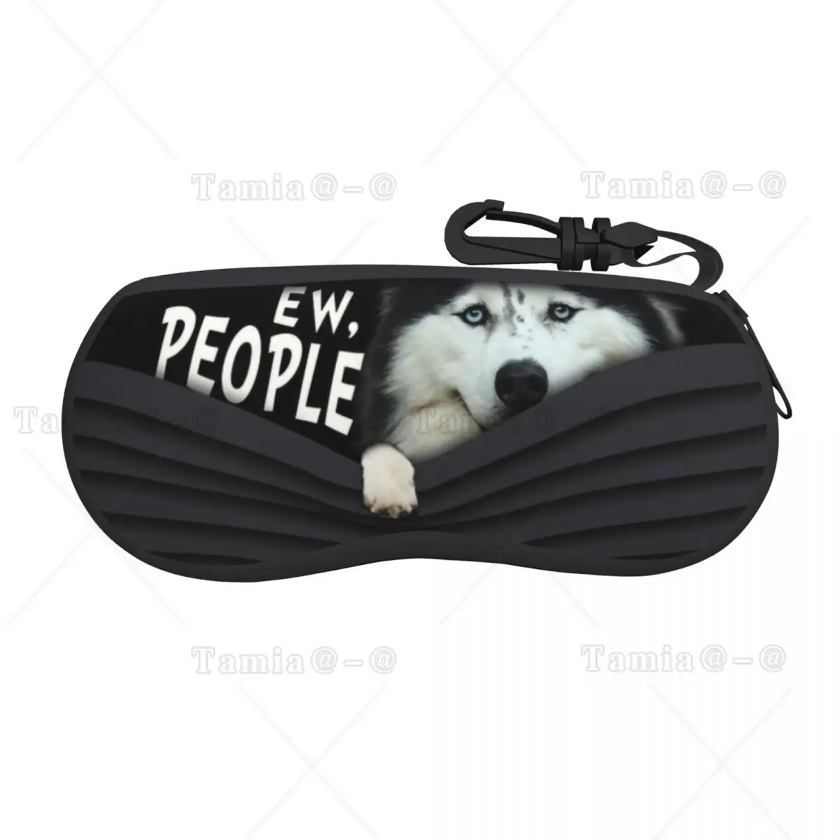 

Siberian Husky Eyeglass Glasses Case Women Men Soft Funny Alaskan Malamute Dog Sunglasses Protective Bag