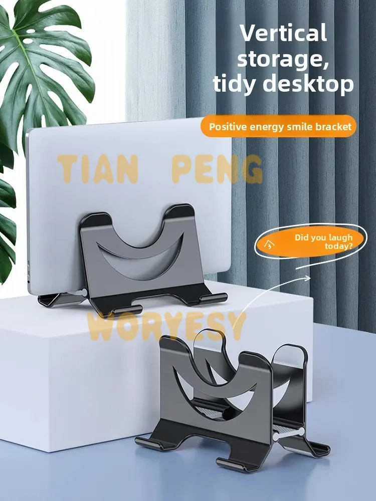 WYORESY adopts premium gravity vertical stand auto locking laptop tablet for stable upright desktop storage placement