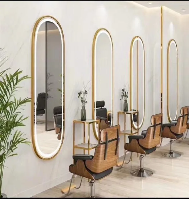 Kapper Spiegel Kappers Dubbelzijdig Styling Led Spiegel Station Kapper Spiegeleenheid voor Kapper