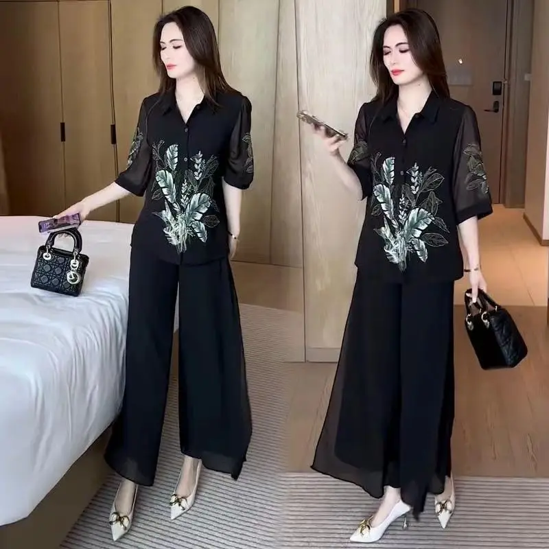 Blusa de chiffon com proteção solar de manga média para mulheres estilo fino nova coleção de verão petite camisa fashion lisonjeira