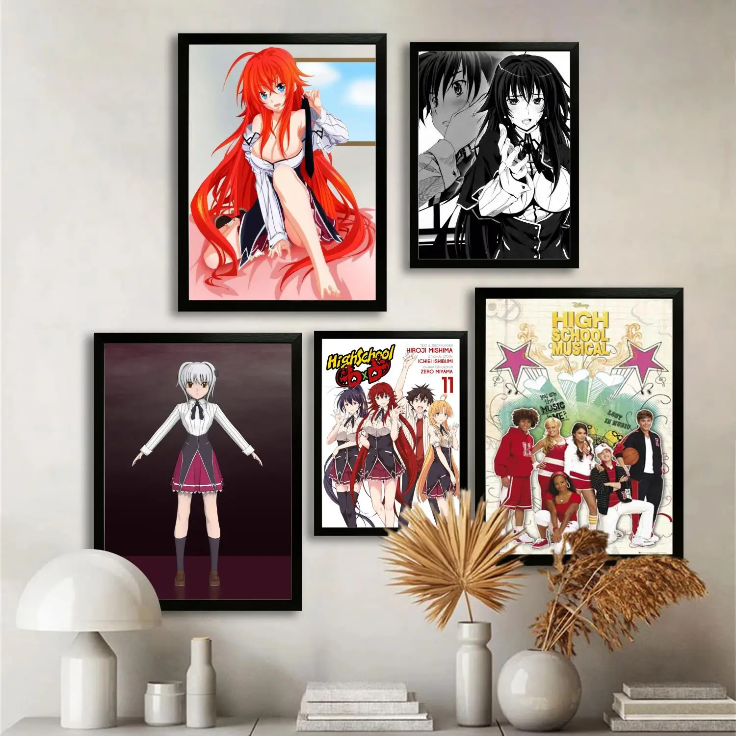 High School DxD Himejima Akeno Hero Season 4, аниме, холст, художественный постер и настенное искусство, печать на картинке, современный семейный декор для спальни