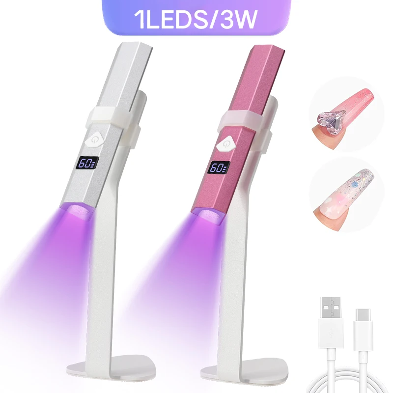 

Беспроводная портативная мини-лампа для ногтей, перезаряжаемая УФ-светодиодная сушилка для ногтей с подставкой, быстросохнущая профессиональная лампа для ногтей для гель-лака