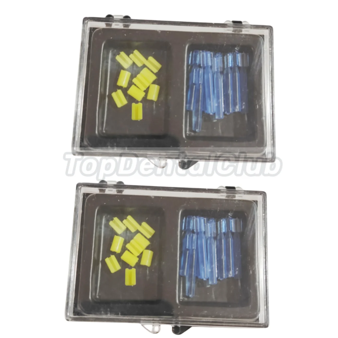 10Kits Dental Blue Bar Yellow Clips Bolt Cap Overdenture Female Riders Attachment Short