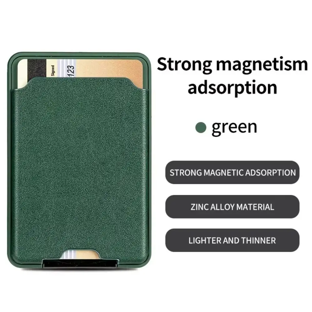 For MagSafe Card Wallet Phone Card Holder Anti-theft Metal Support Magnet Phone Card Bag Leather for iPhone 16 15 14 13 Pro Max