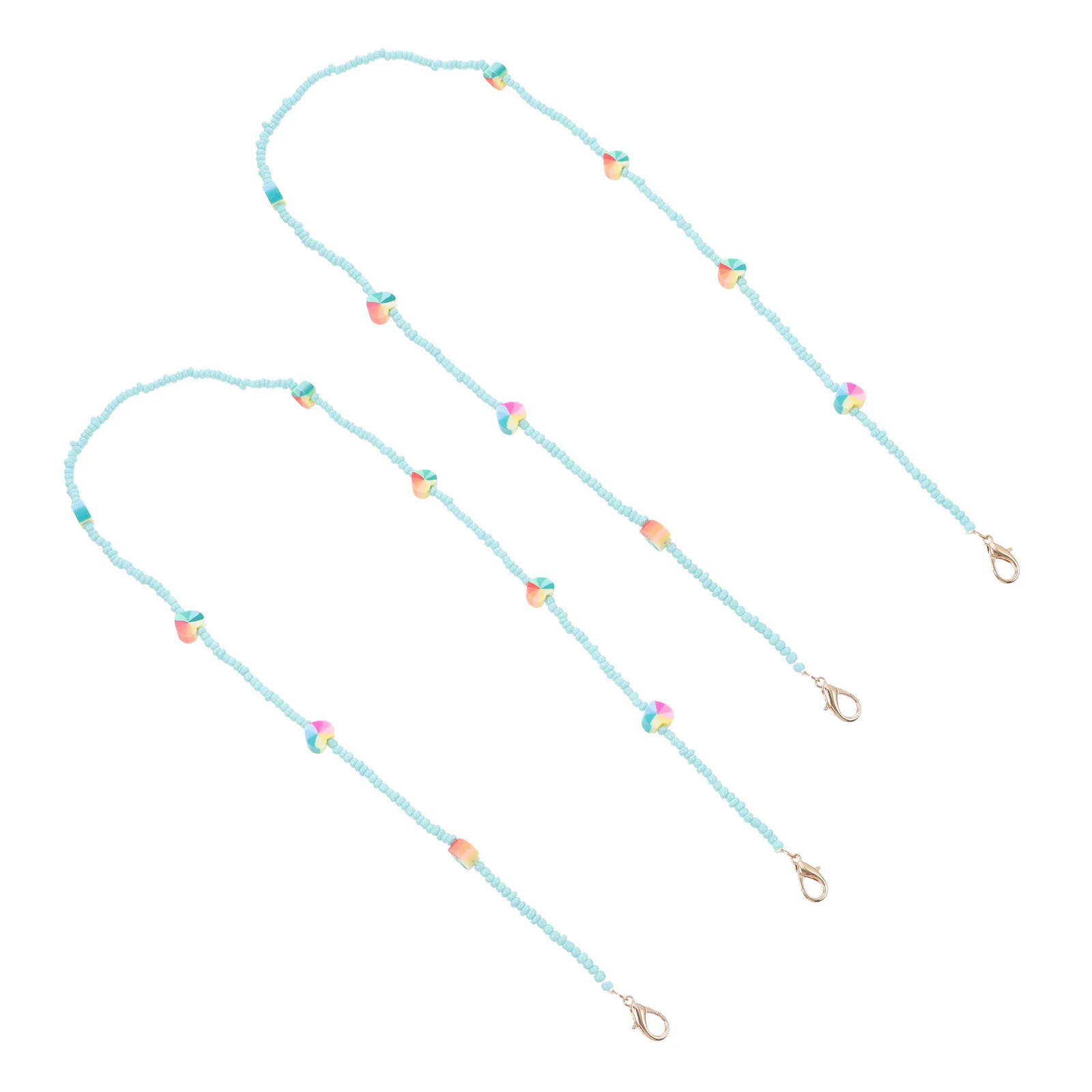 

2 шт. ремешки-держатели для масок в форме сердца для детей и взрослых, милые цепочки для очков в форме сердца, ремешки-антипотеряшки для масок, очков, головных уборов, нагрудников