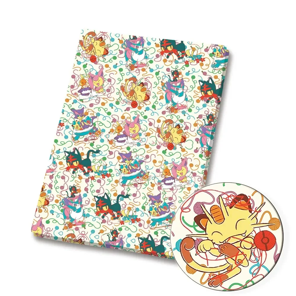 Pokemon kartun kain 140*50cm buatan tangan jahit tambal sulam Quilting gaun bayi lembaran rumah dicetak kain jahit anak-anak