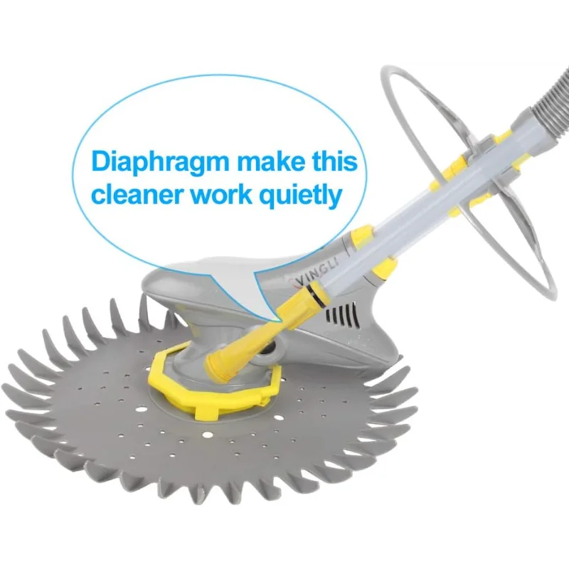 (2024 Upgrade) VINGLI Pool Vacuum Cleaner Automatic Sweeper Swimming Pool Creepy Vacuum (Grey)