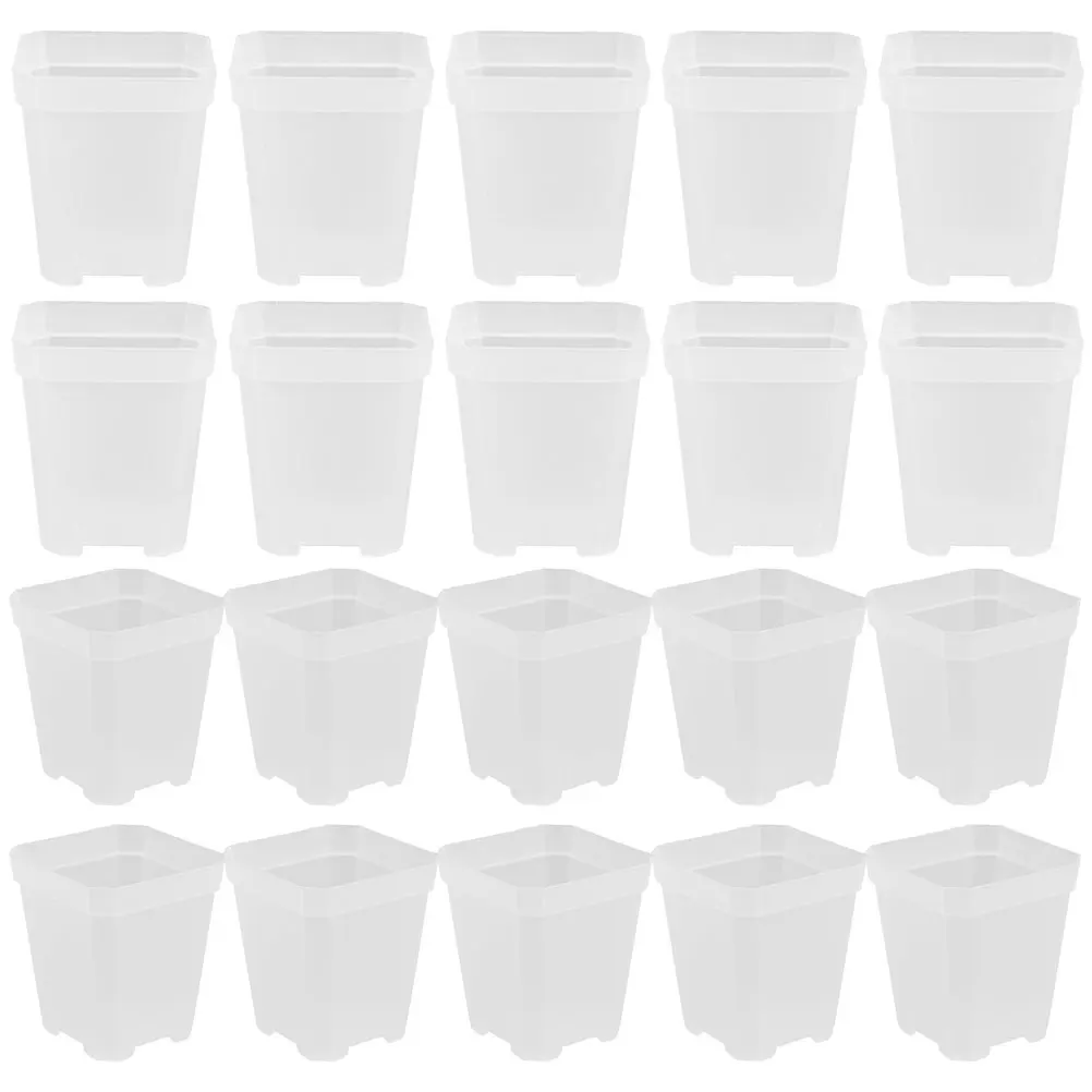 

20 шт., горшки для посадки рассады, легкие полипропиленовые детские садовые кашпо, дышащие дренажные отверстия, пластиковые корзины для цветов, растения