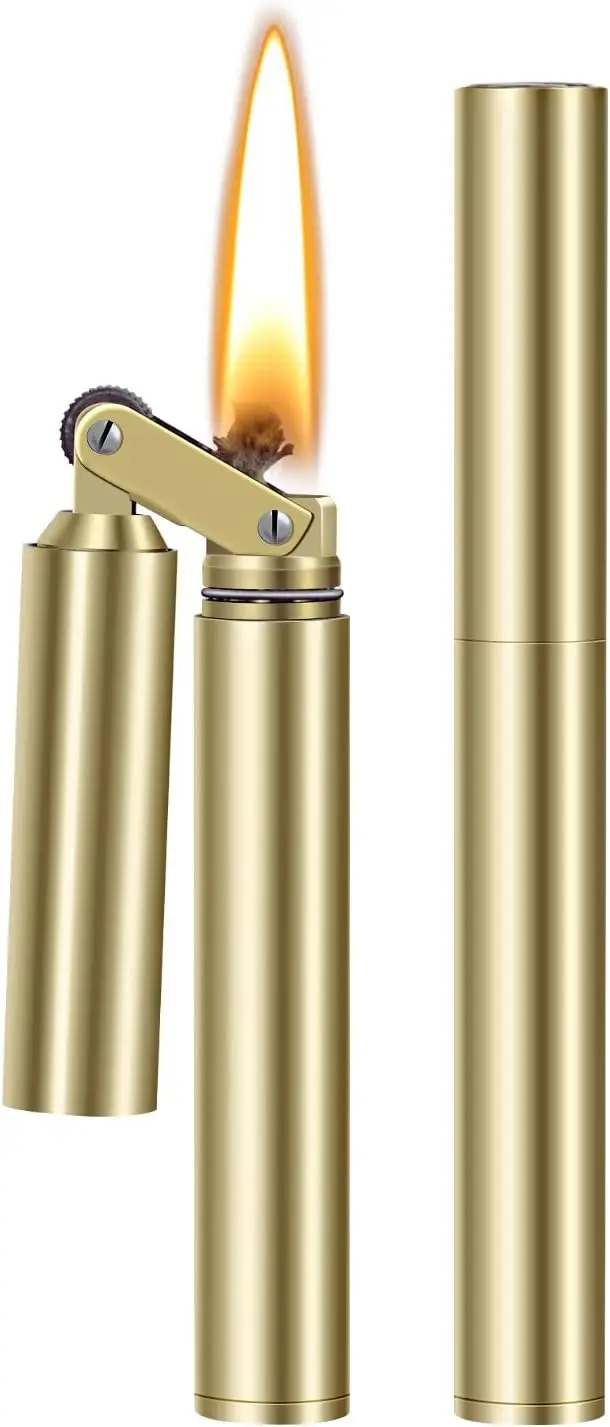 

Винтажная латунная керосиновая зажигалка, многоразовая, уникальный подарок для мужчин, папы, мужа, с крутым дизайном в стиле траншеи