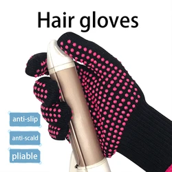 Non-slip Gloves for Hairdressing Double Bead Perm Curling Iron Hair Straightener High Temperature Insulated Barbecue Gloves