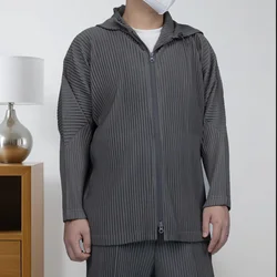 Miyake Pleated Zip ์ค์จํฐ ์์ผ ์บ์ฃผ์ผ ์คํฌ์ธ 2025 ์ฌ๋ฆ ์ ์ ์ผ๋ณธ ํ๋ ๊ฐ๋๊ฑด ๋จ์ฑ ํ ๋ฃจ์ฆ ๋จ์ฑ ์กฐ์ ์๋ฅ