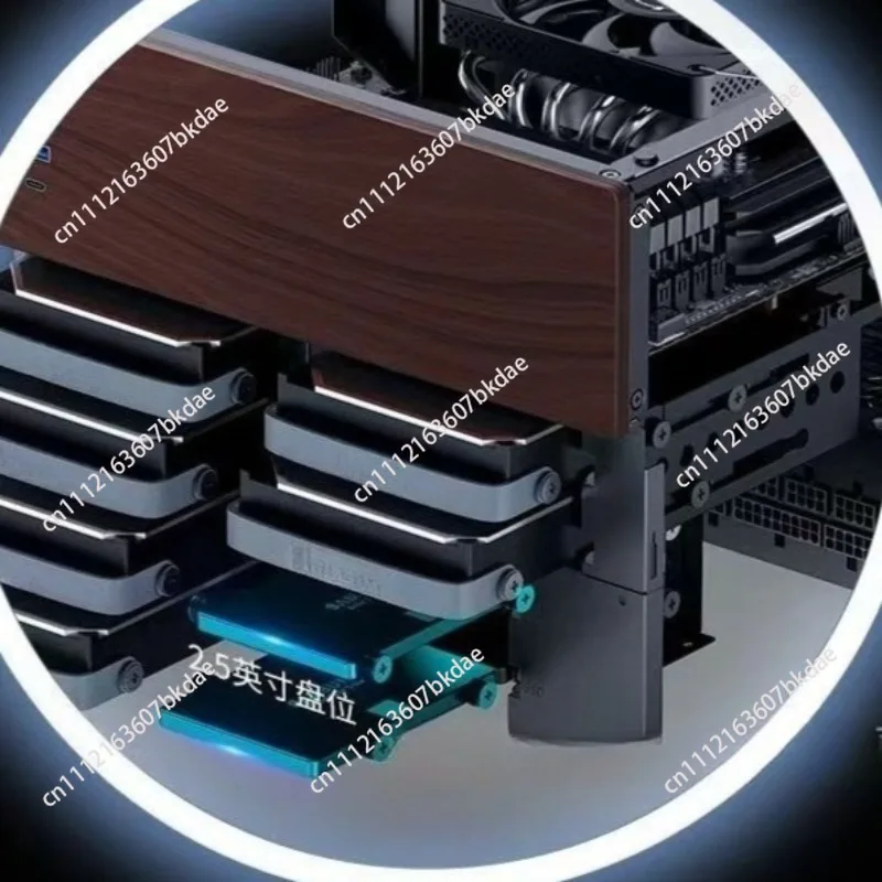 Boîtier Mini NAS ITX Mini en aluminium avec support en acier, refroidisseur CPU 130 mm, deux ventilateurs 100×25 mm standard, N4 N3 N2