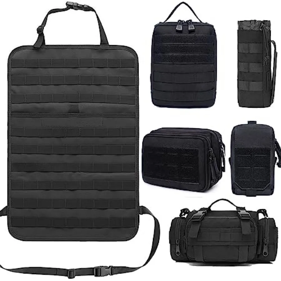 

Molle Seat Back Organizer with 5 Pouches, Tactical Seat Covers, Molle Tactical Vehicle Organizers Panel Car Seat Covers Protect