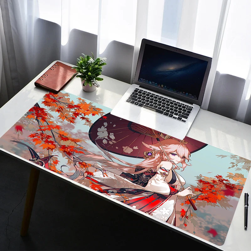 

Mouse Pad Laptop Non Slip Extended Desktop Mouse Mat PC Anime Keyboard Pad G-genshin Impact Yae Miko Gaming Accessories Mousepad