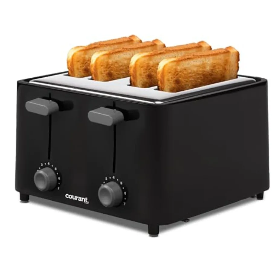 

Classic 4 slice Toaster with drop down crumb tray for easy cleaning Black