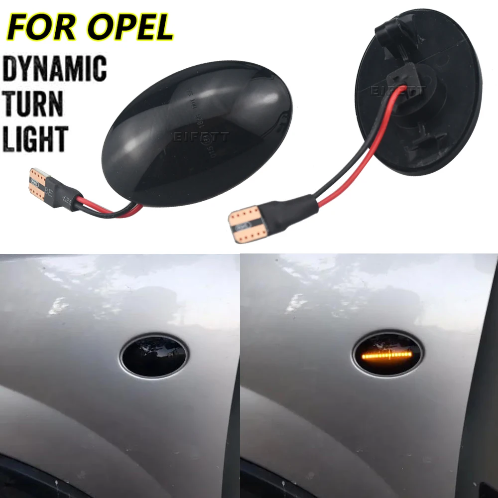

2PCS Dynamic Side Marker Turn Signal Lights For Opel Corsa B C Astra F Combo B C LED Indicator Blinker Sequential Lamp