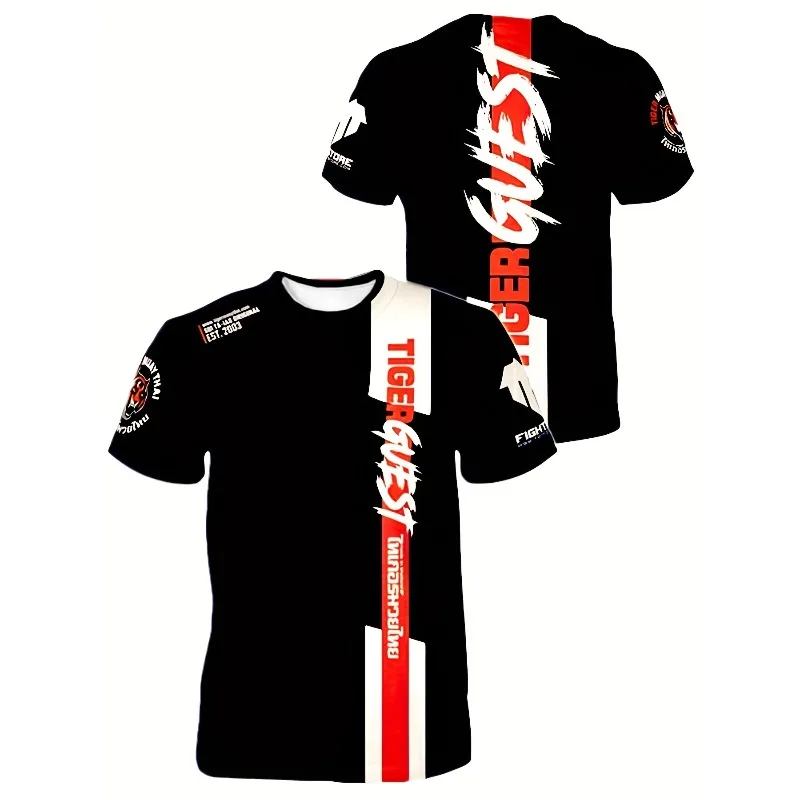 

Tiger Adventure Muay Thai Fighting 3D Printed T-Shirt, A Casual, Breathable, Quick-dry Top Suitable for Martial Arts Enthusiasts