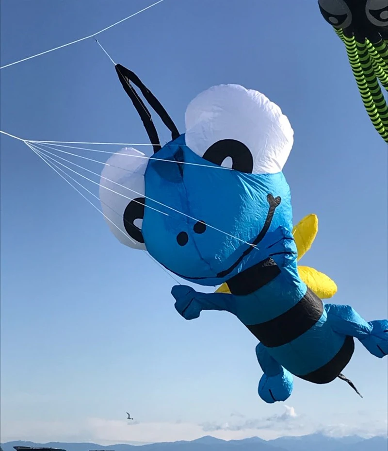 free shipping 3d bee kite pendant large soft kite flying cerf volant professionnel outdoor games cometa dragon ekoflow fishing