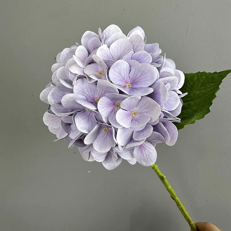 Lebensechte künstliche Hortensienblüten, fühlen sich echt an, künstliche Hortensienzweige, Dekoration, Hochzeitsstrauß, Blumenarrangement – Detail 11