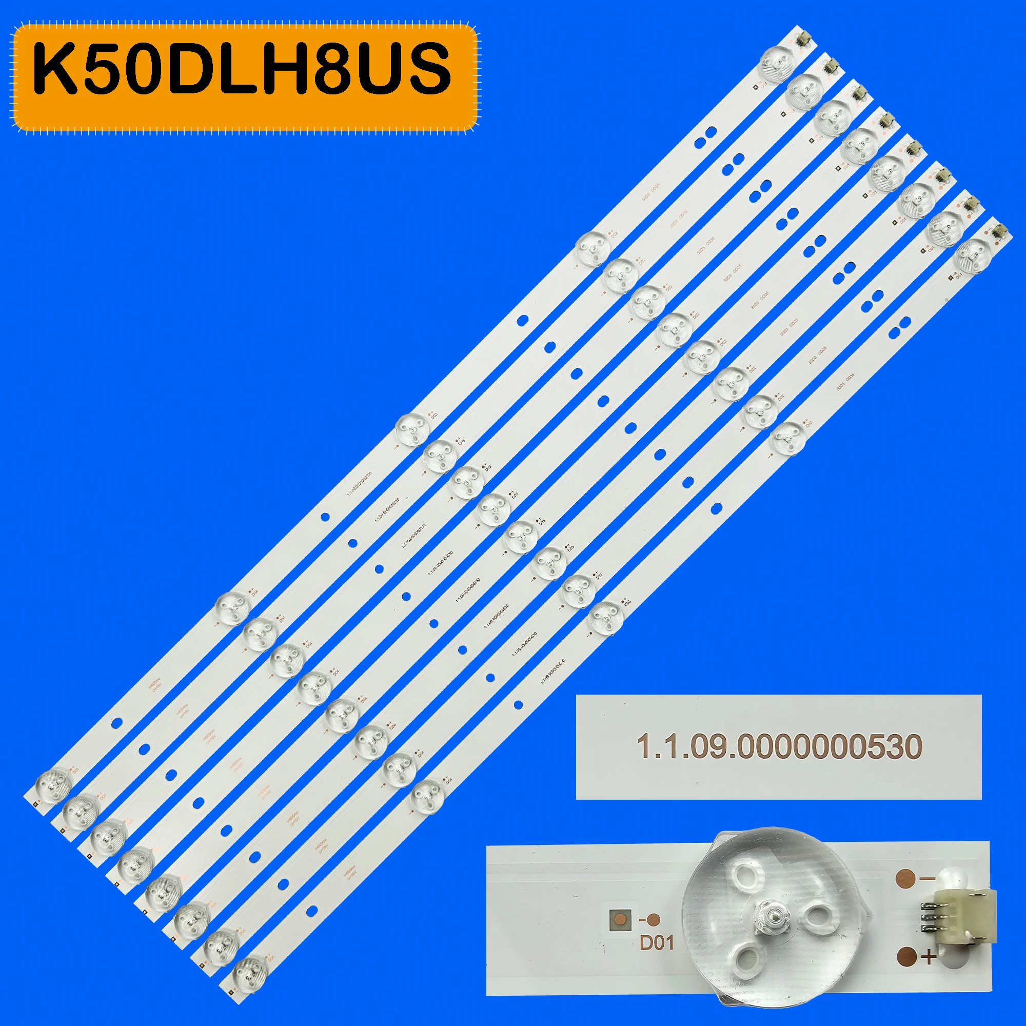 LED Backlight Strip For K50DLH8US K50DLH8F L10B5V2W4 3.2-3.4V 195-200LM 14000K ‎Tira 5 LEDL9B5V3W4 1.1.09.000000530