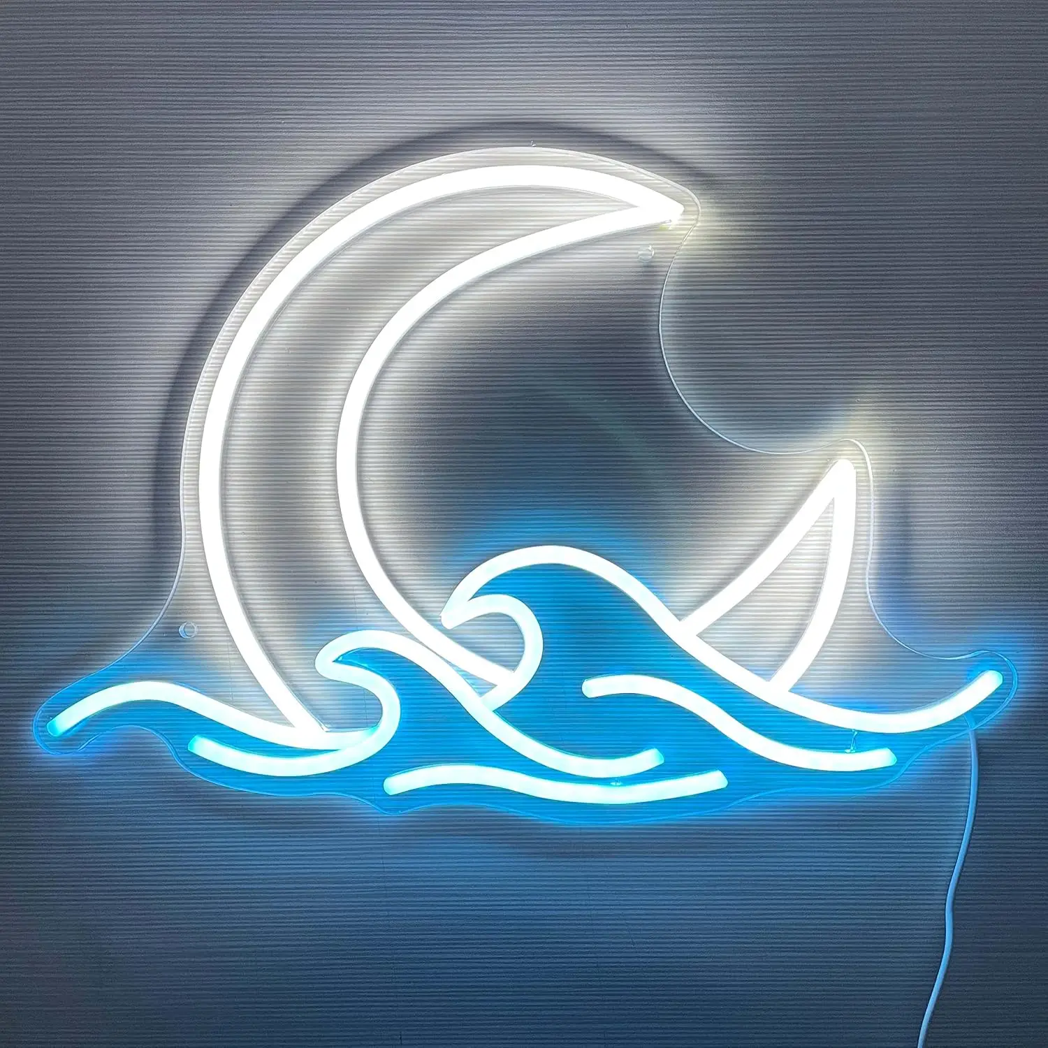 Sunrise Sunset Neon Sign Moon over Sea Neon Light Twilight Wave LED Wall Signs for Room Decor Anime Neon Light Acrylic MoonSign