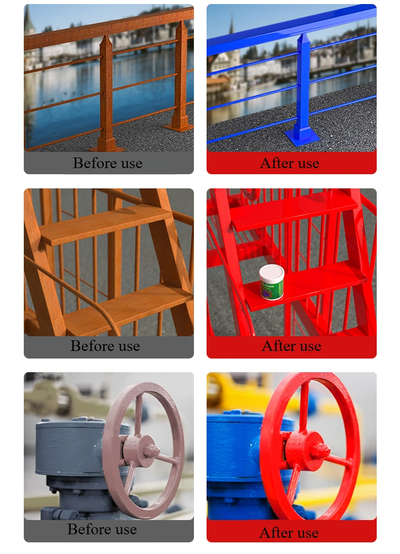طلاء معدني مائي منزلي - محول صدأ، مضاد للصدأ وإزالة الصدأ، لا حاجة إلى صنفرة، سهل الاستخدام