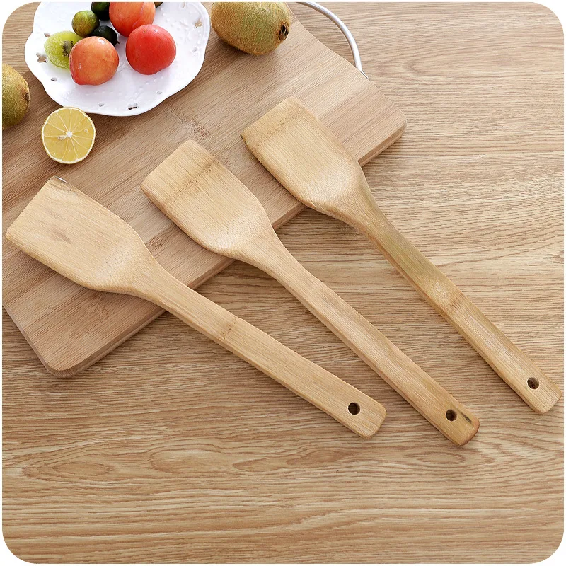 Bamboo Spatula Natural Bamboo Wood Kitchen Spatula Spoon Holder Cooking Utensils Dinner Food Wok Shovel Kitchen Accessories