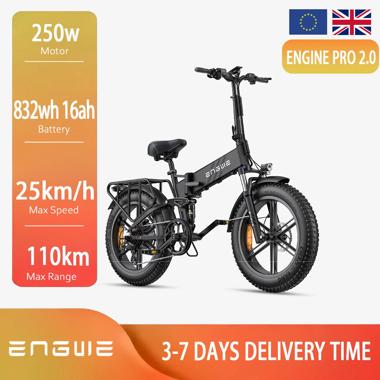 ENGWE ENGINE PRO 2.0 vélo électrique adulte 832wh 16AH batterie 250W moteur vélo électrique 20*4.0 pouces gros pneu tout Terrain e-bike ENGWE ENGINE PRO 2.0 vélo électrique adulte 832wh 16AH batterie 250W moteur vélo électrique 20*4.0 pouces gros pneu tout Terrain e-bike
