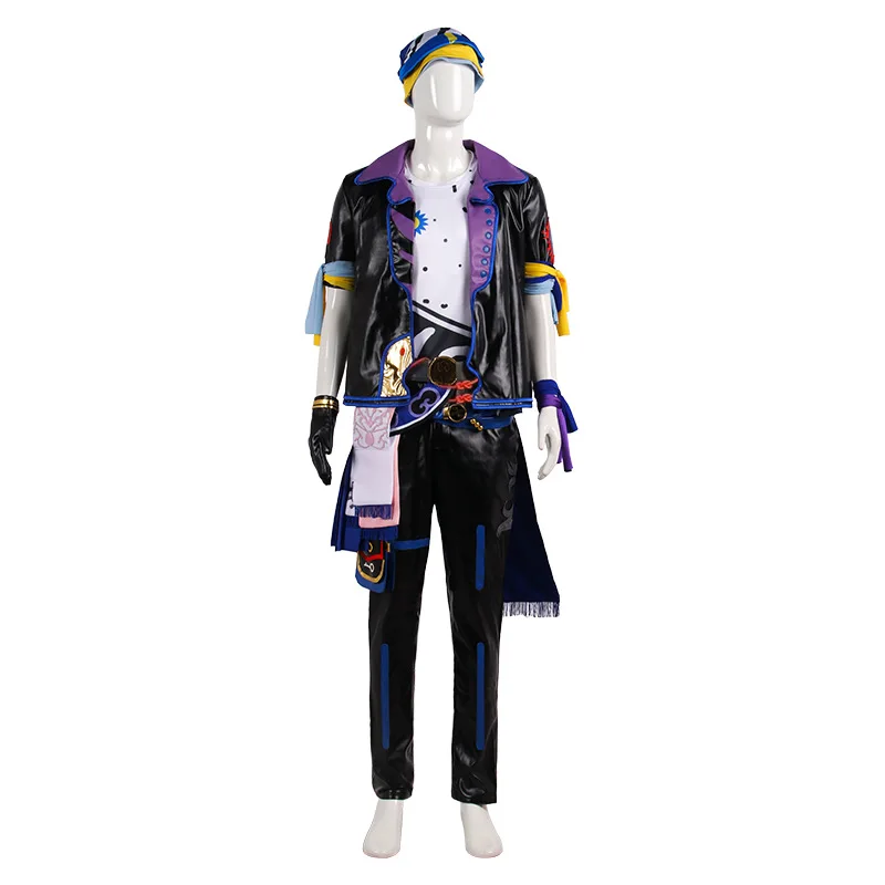 FF6 Locke Cole Cosplay para homens, uniforme punk retro, terno de Halloween, festa de carnaval, streetwear, roupas de combate