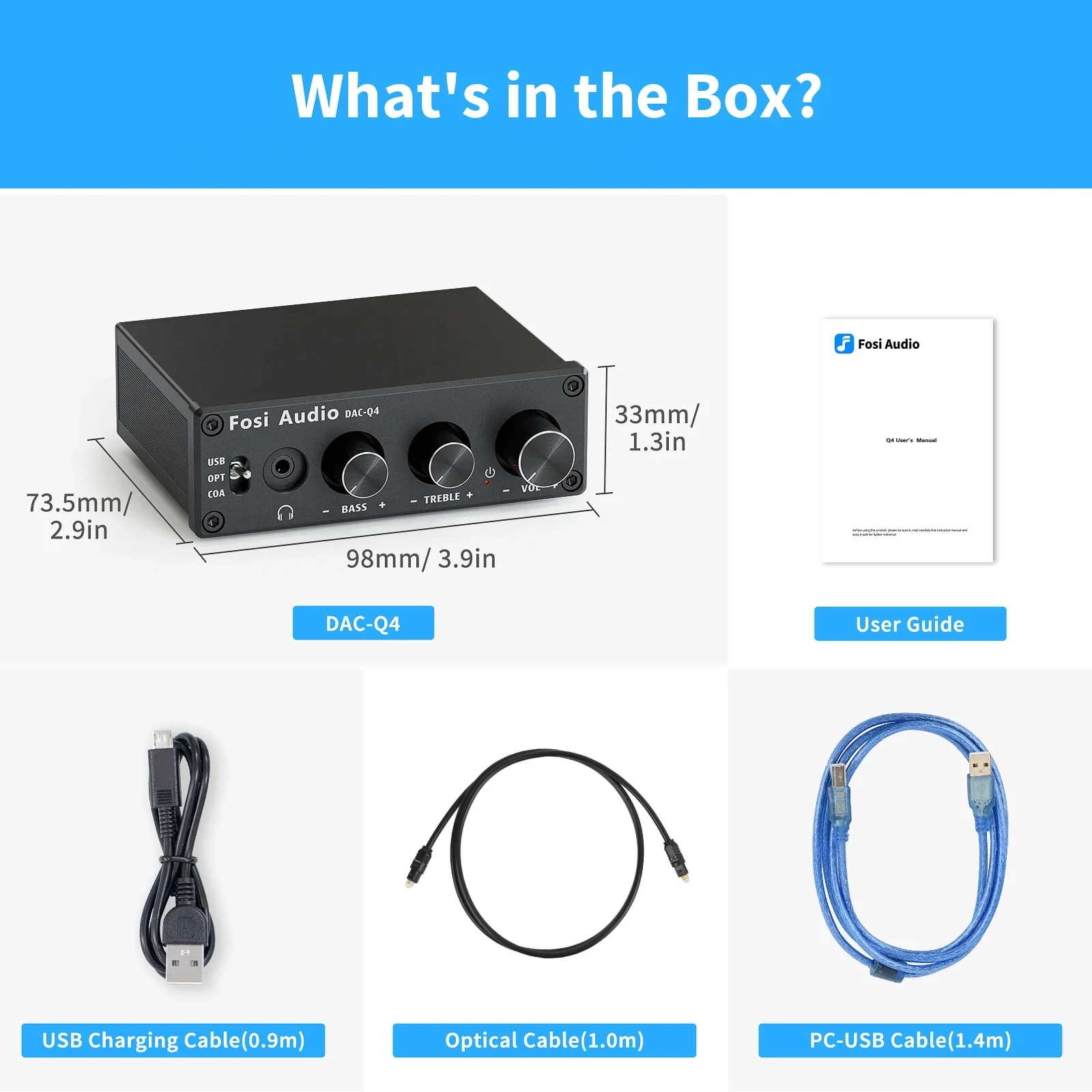 Q4 Mini estéreo USB Gaming DAC amplificador de auriculares adaptador convertidor de Audio para el hogar/escritorio alimentado/altavoces activos CB