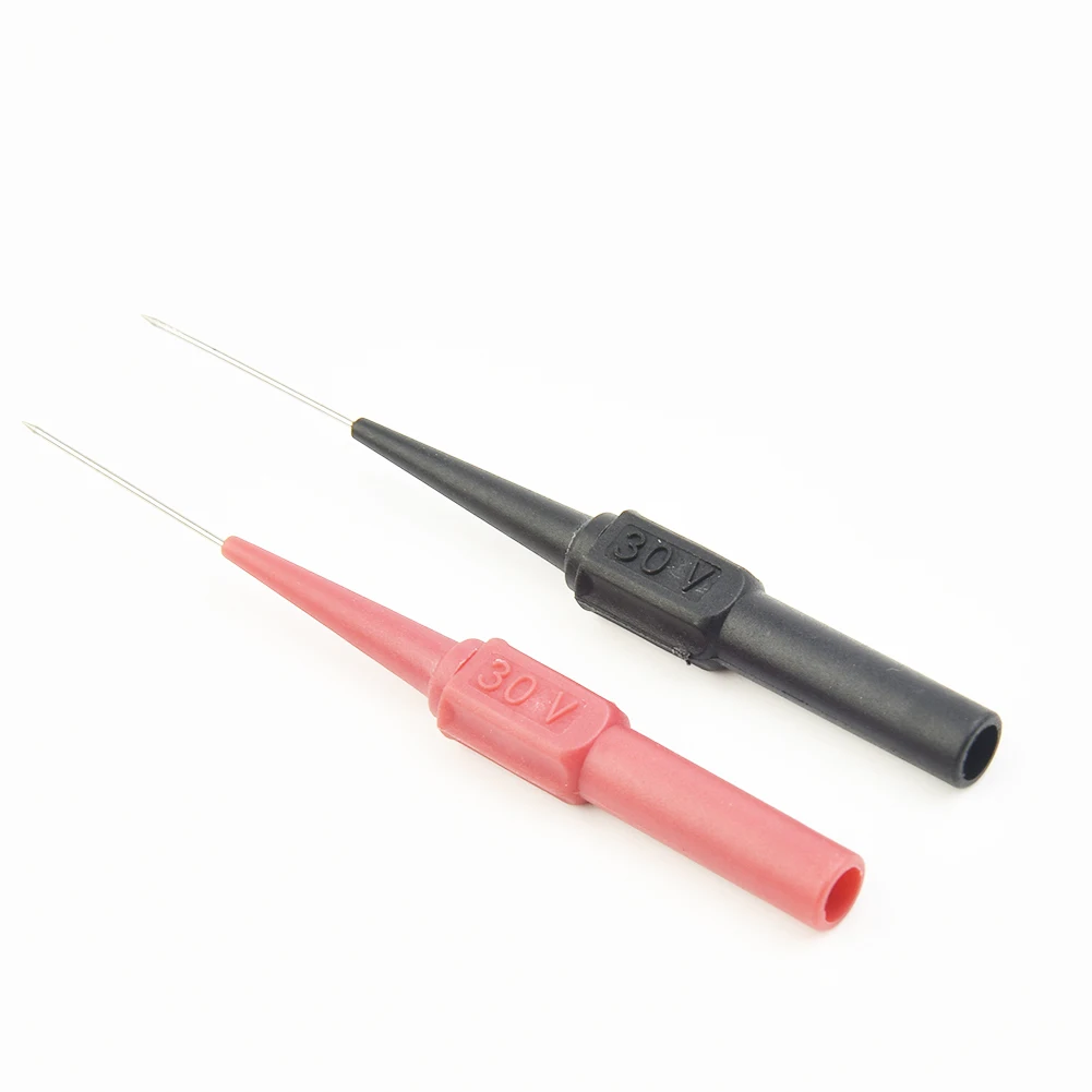 2/10pcs Insulation Piercing Needle Non-destructive Multimeter Test Probes Measuring Device Red/Black 30V 1A For Post Tie