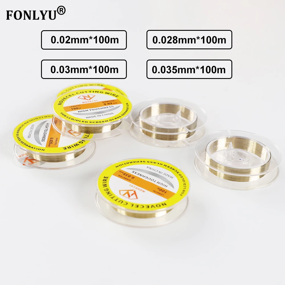 Novecel linha de fio de corte de aço diamante especial de alta dureza para ferramentas de reparo de separação de tela LCD de celular