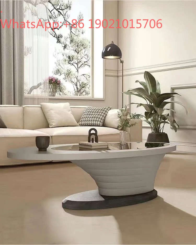 

Журнальный столик HXL для гостиной, минималистичный, овальный, стеклянный, для чая