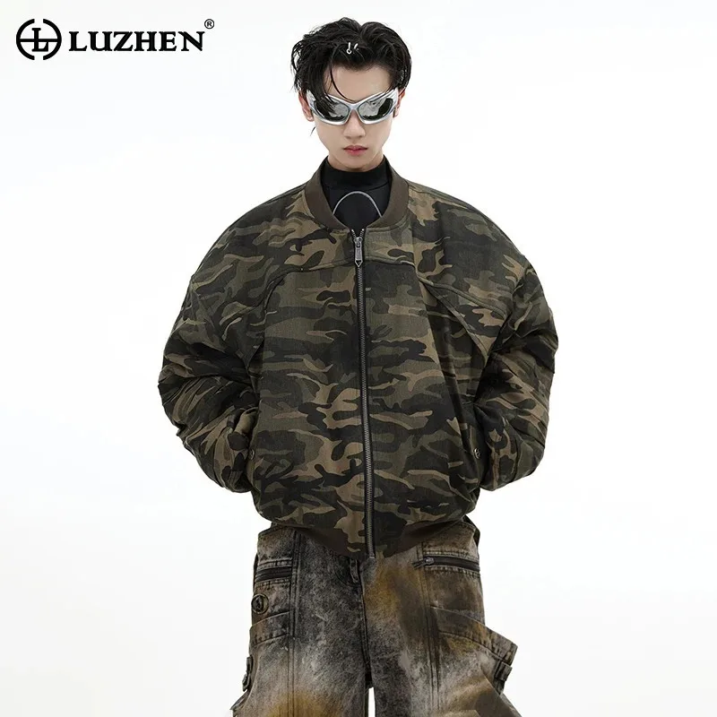 

LUZHEN повседневная хлопковая уличная утолщенная камуфляжная куртка бейсбольная одежда американский дизайнер стильные стеганые пальто мужские JY4655