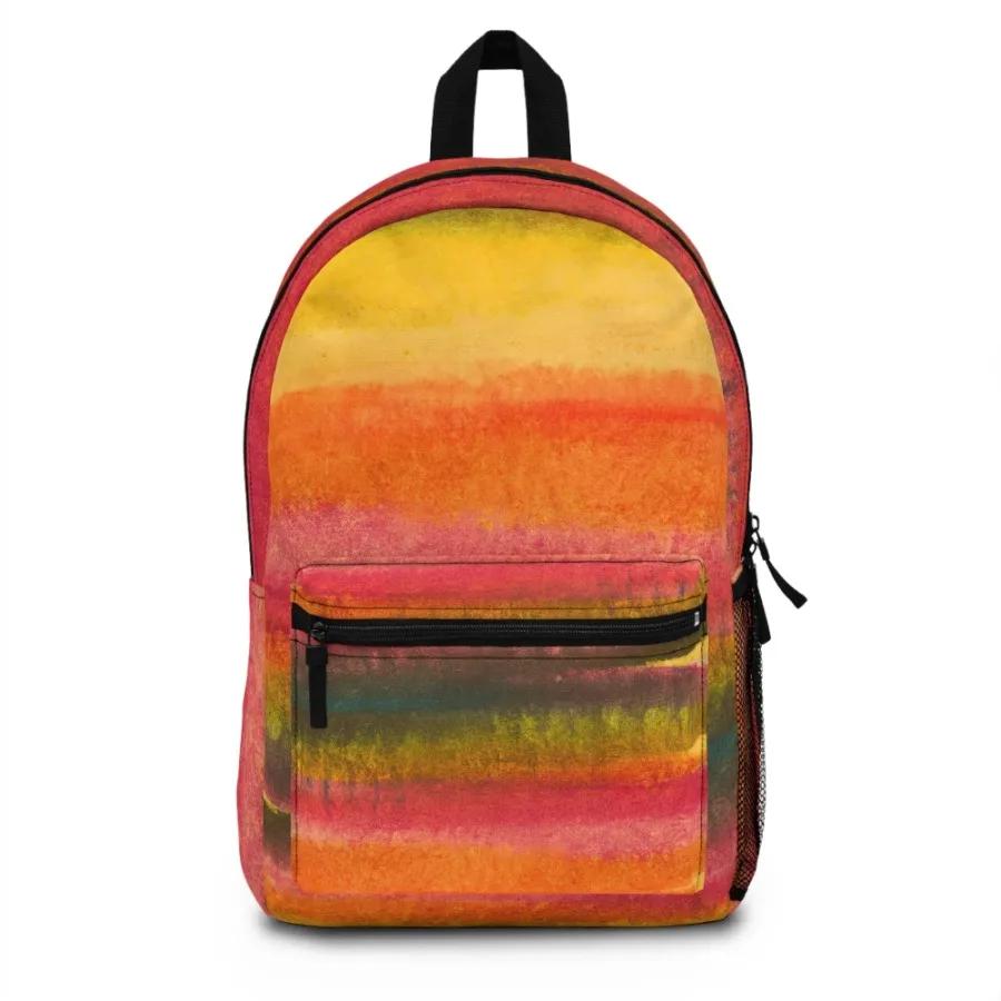 Large Water-resistant Backpack Autumn Fall Watercolor Abstract Print Travel Bag