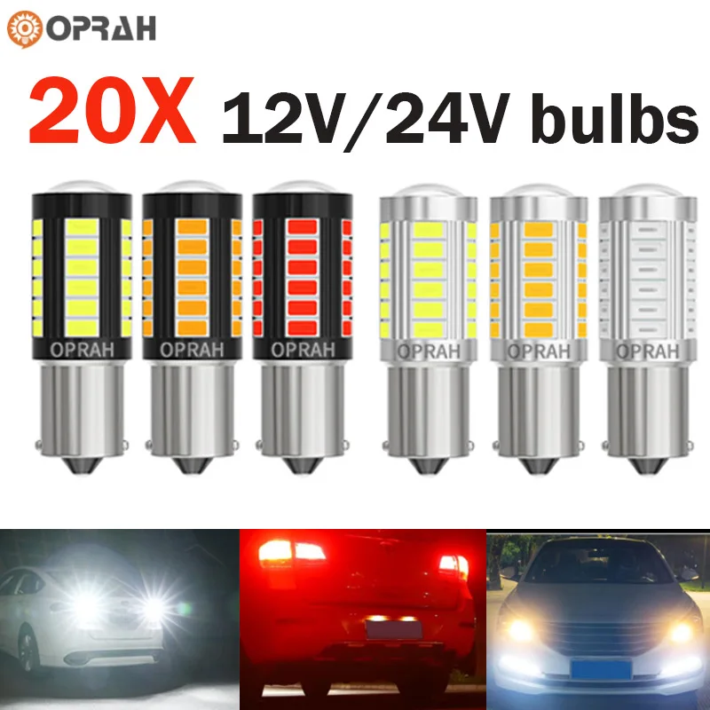 

Светодиодный фонарь заднего хода 20X 1156 BA15S P21W BAU15S PY21W 1157 BAY15D P21/5W 7440 W21W T20 7443 3157 T25 33SMD