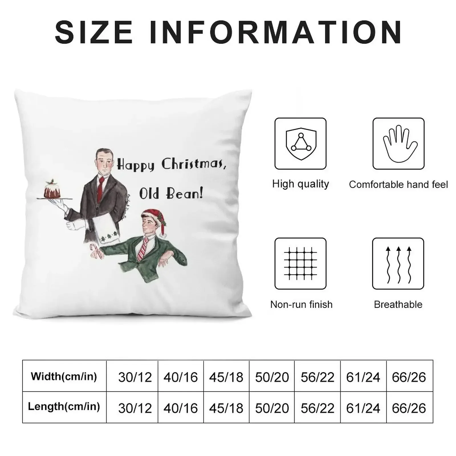 The Jolly Yule-Tide Spirit, P.G. Wodehouse Jeeves and Wooster Throw Pillow Christmas Covers pillow