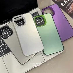 Luxury Laser Matte Phone Case for iPhone 16 15 Pro Max Plus 14 13 12 11 Shockproof Bumper Cool Cover