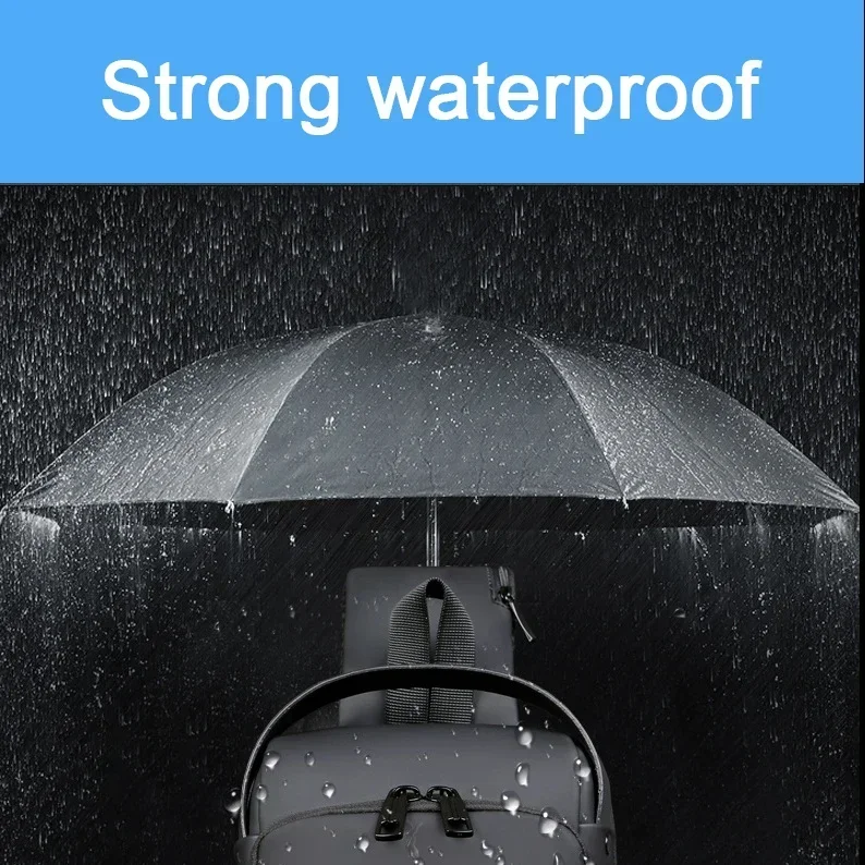 Tas Berkendara Sepeda Motor untuk Pria Tas Dada Tahan Air Olahraga Luar Ruangan Tas Pinggang Selempang Kapasitas Besar Laptop dengan Port Pengisi Daya