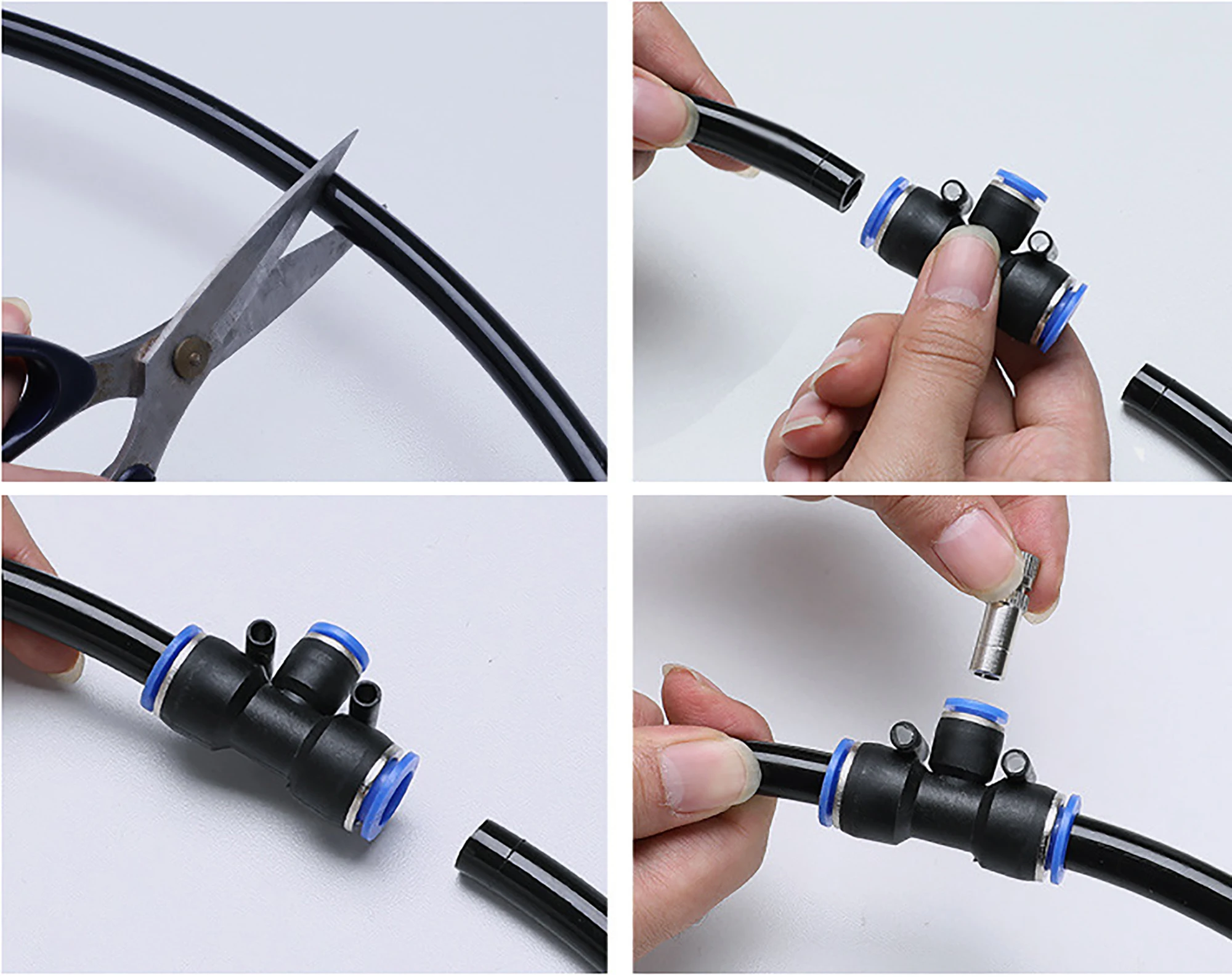 빠른 연결 금속 미스트 노즐, 정원 분무 관개 스프링클러, 냉각 조경 노즐, 50 개, 6mm, 0.1 ~ 0.8mm