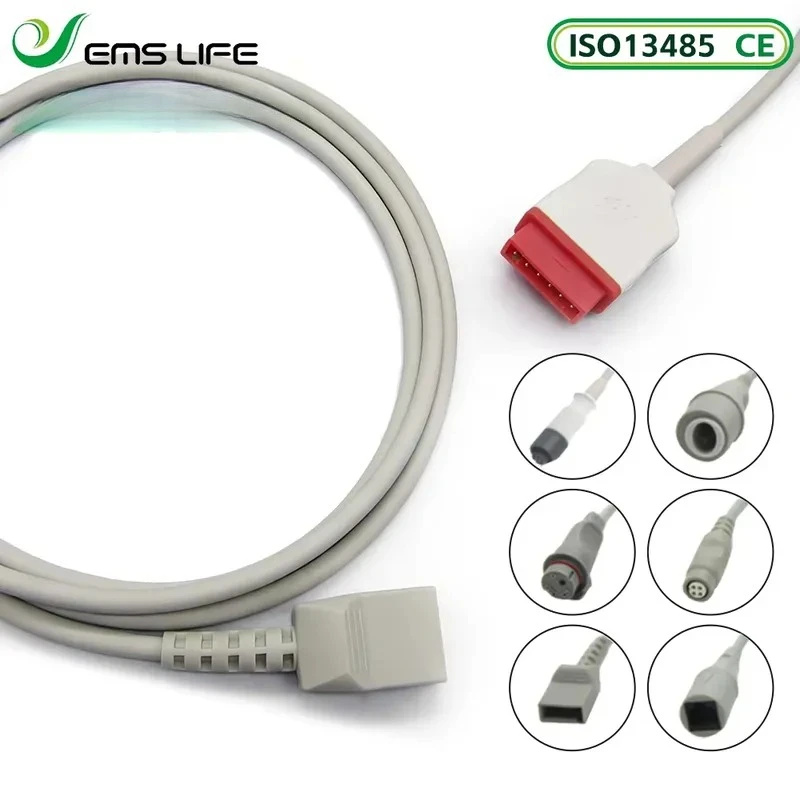 

EMSLIFE IBP-102 Class I Adapter Cable for GE Patient 3.1m Length EOS Disinfecting CE Certified