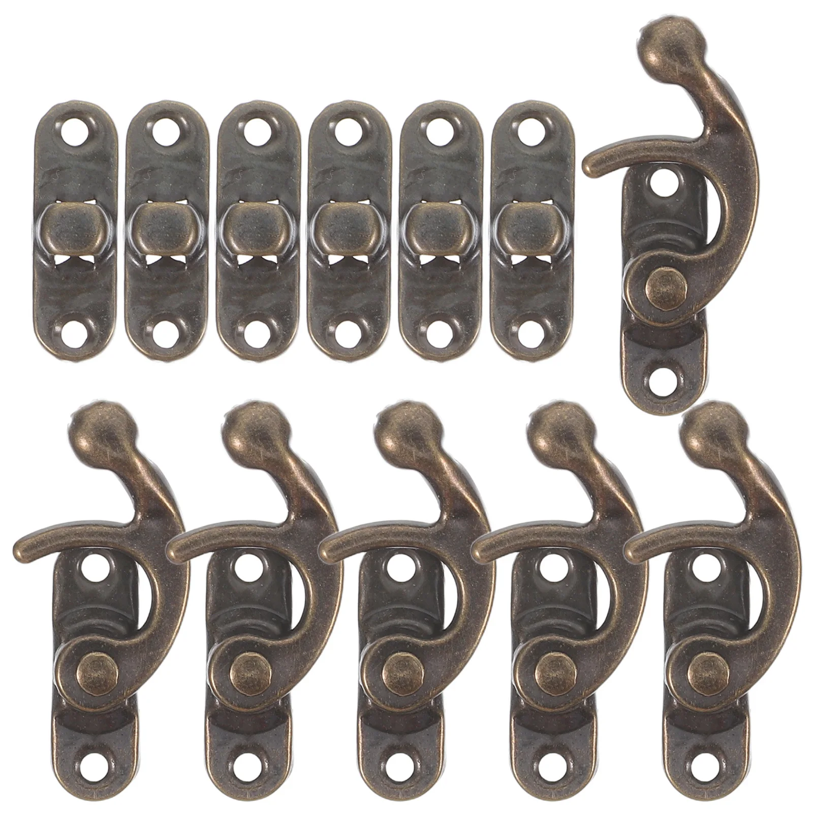

6pcs Vintage Latch Hook Catch For Jewelry Cabinet Wooden Chest Tool Storage Metal Clasp Hardware