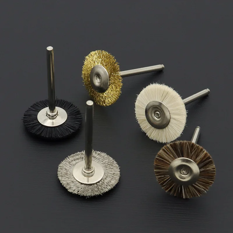 

5 pieces of 2.35mm shank T-shaped handle polished small cleaning brushes for jewelry polishing, rotary tool accessories