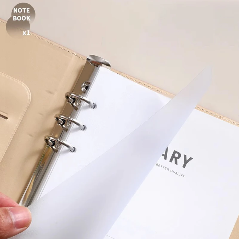 A6 Pu Leather Cover Budget Binder Loose-leaf Binder Line Notebook Saving Bill Organizer Accessories