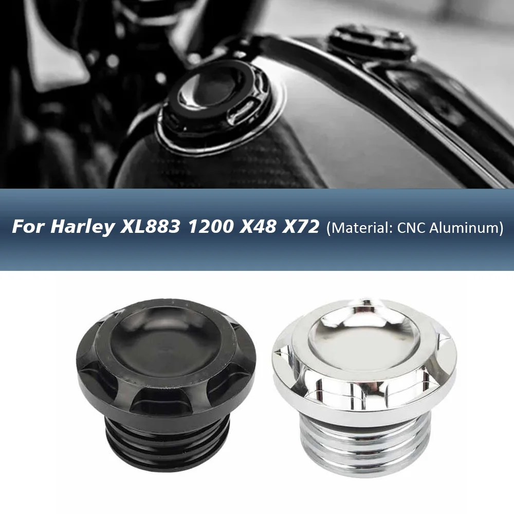 Motorcycle Aluminum Gas Oil Fuel Tank Cap Cover Vented For Harley Sportster XL 883 1200 Fatboy Dyna Softail Touring Road King