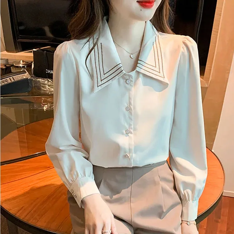 Long Sleeve Blouse Women Blusas Mujer De Moda 2024 Turn Down Collar Blouse Shirt Tops Women Blouses Camisas Blusa Feminina F527