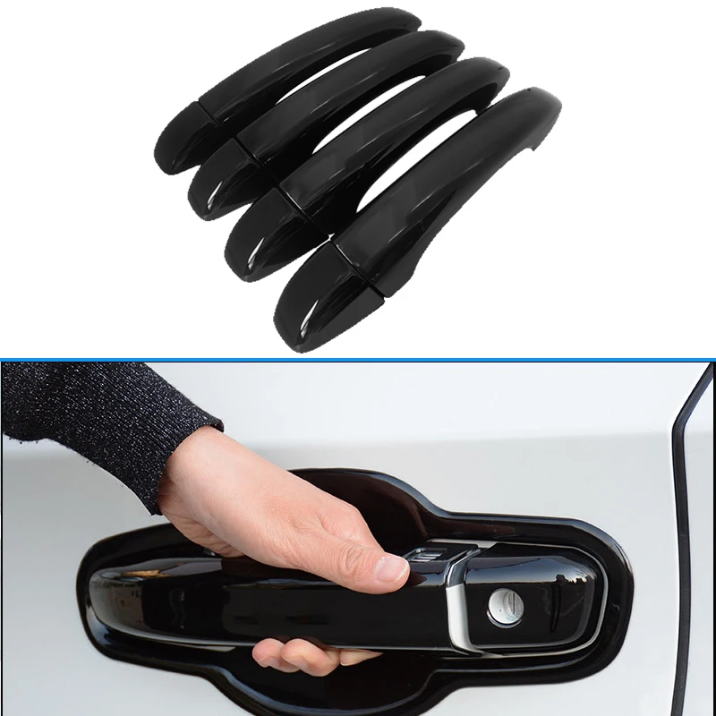 Black Gloss Exterior Door Handle For Volkswagen VW Taigo Nivus 2020~2022 2021 Car Stickers protective Decoration Car Accessories