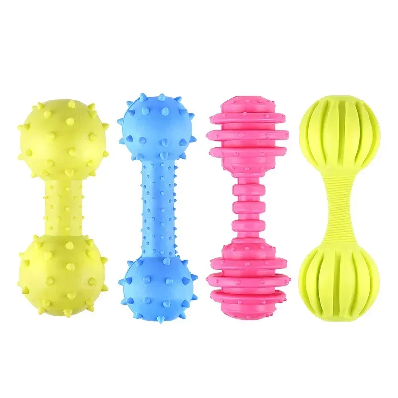 

Cute Pet Chew Toy Soft Rubber Bite-resistance Dumbbell Shape Teeth Grinding Chewing Toys for Small Dogs Training Pet Supplies