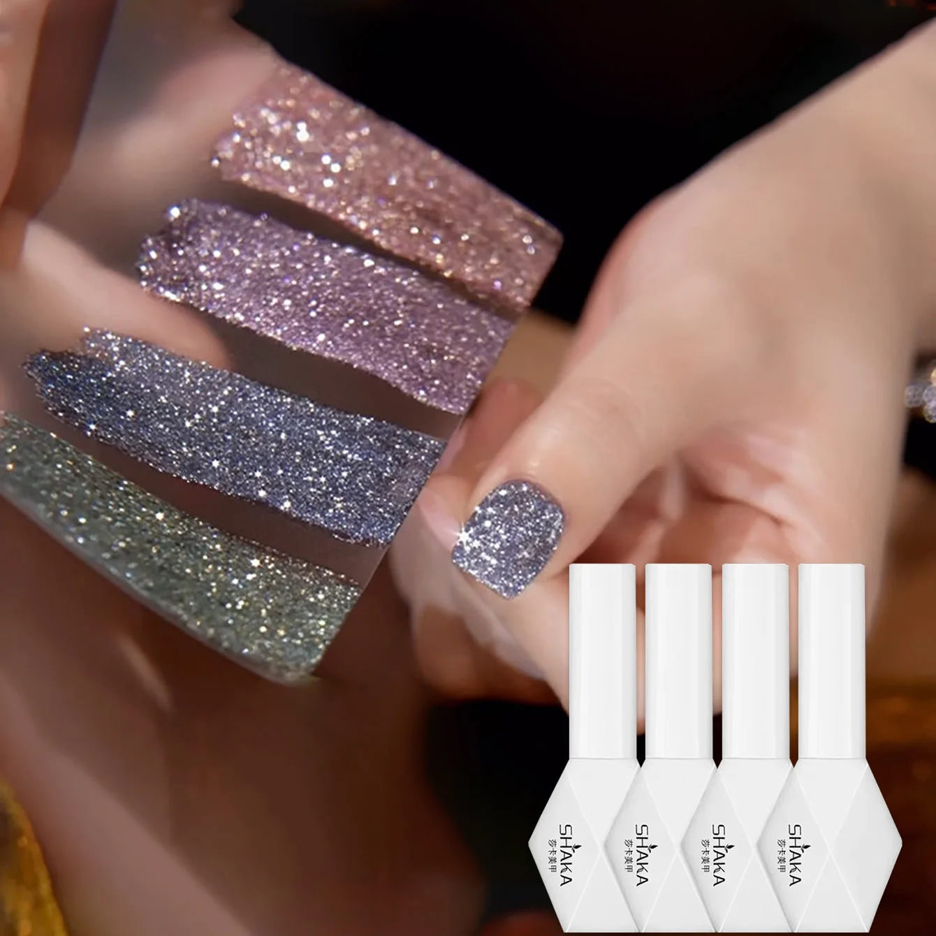 1 قطعة WS الخريف/الشتاء سوبر فلاش بريق هلام مسمار الفن العلوي نهر هلام مسمار البولندية فلاش الأبيض عاكس كسر الماس هلام